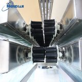 Efficient vertical chicken plucker integrated in poultry line